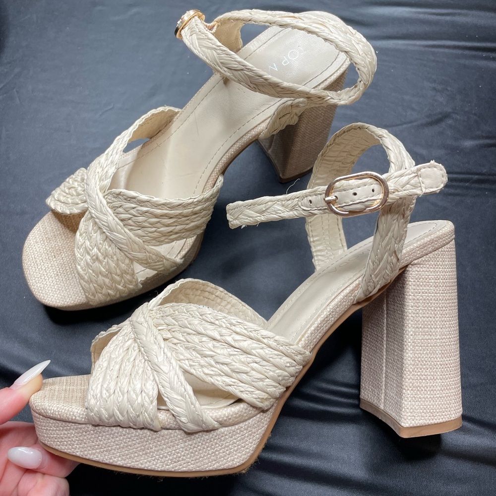 Women's Cream Block Heel Sandals bought from Lulus